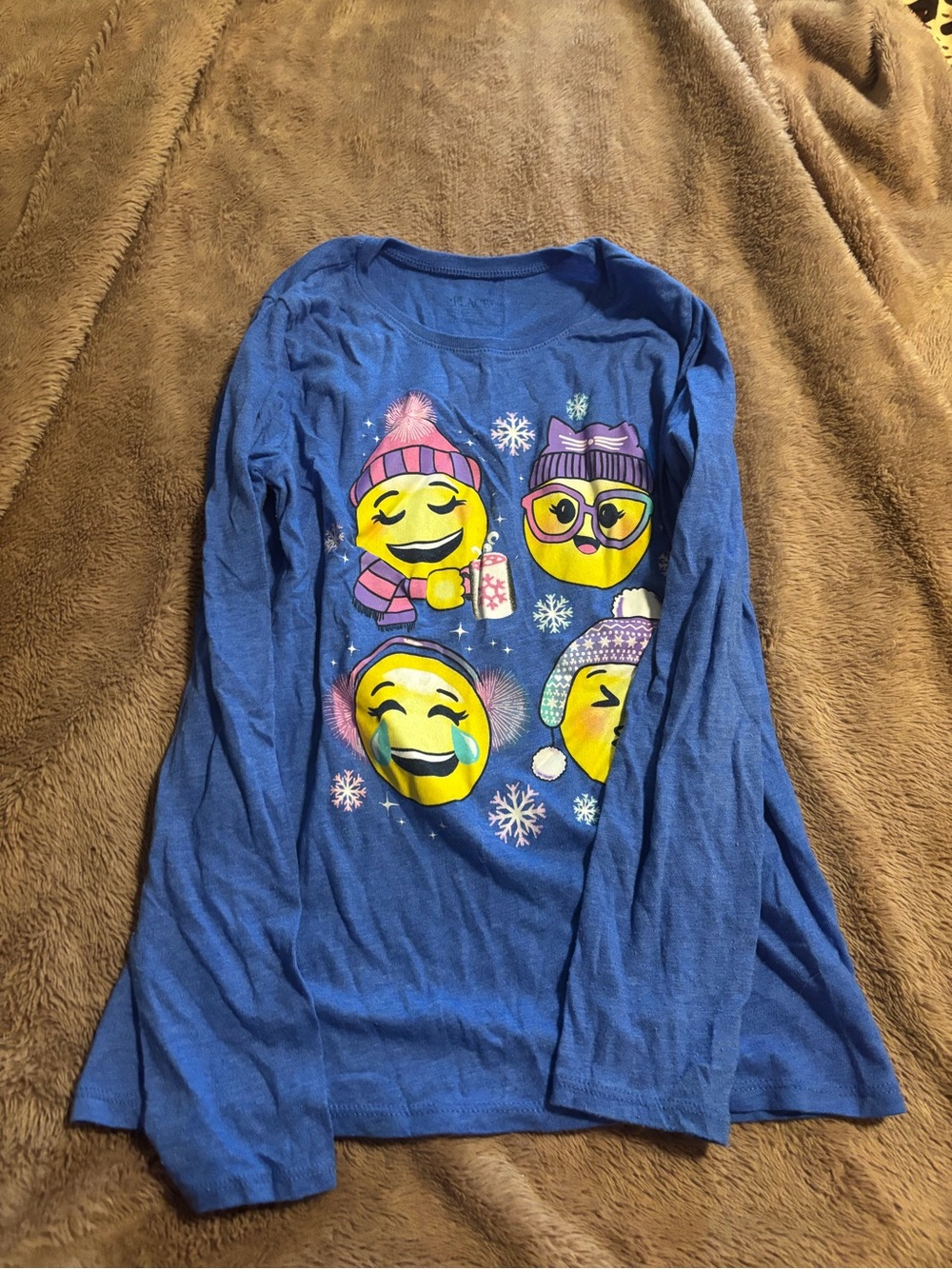 Place Blue Long Sleeve Emoji Winter Tee